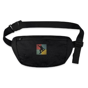 Snowboard Snowboard Remontée mécanique Vintage Snowboarder - Sac banane recyclé Stanley/Stella - noir - Devant