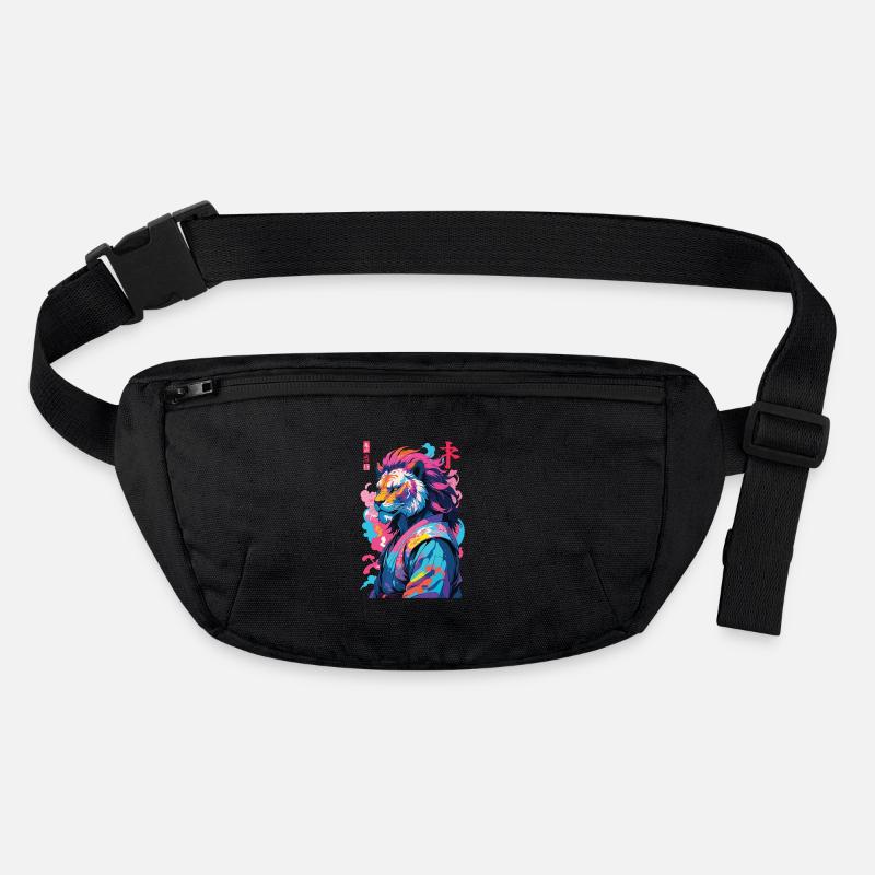 Samurai Lion Aesthetic Vaporwave Style Stanley/Stella recycled Hip Bag 