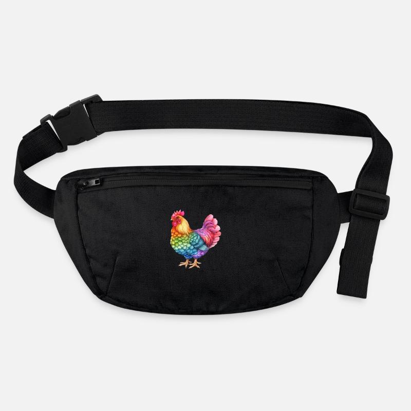 Buntes Huhn Regenbogen - Farbenfrohes Hühnerleben Stanley/Stella recycelte Gürteltasche