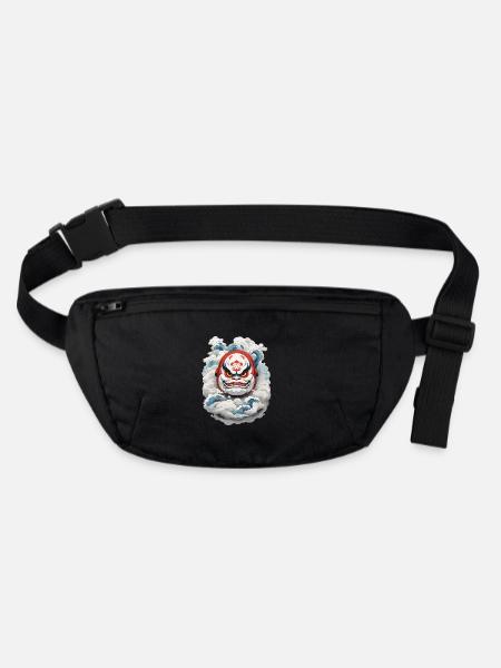 Japanischer Daruma Aesthetic Yokai Vintage - Stanley/Stella recycelte Gürteltasche - Schwarz - Vorne