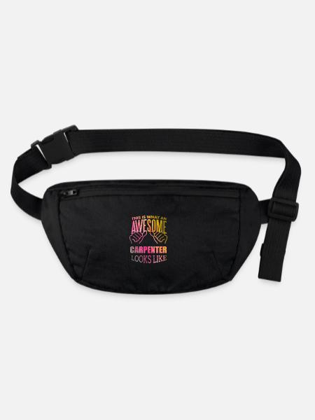 Carpentry - Stanley/Stella recycled Hip Bag  - black - Front