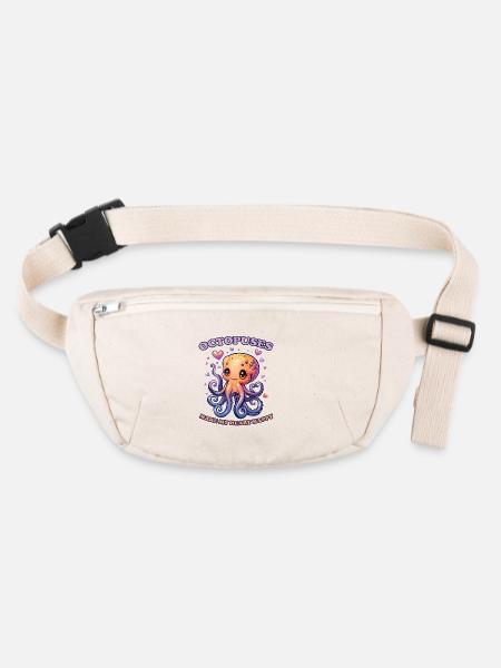 Lustiges Kraken Kopffüßer Tintenfisch Geschenk - Stanley/Stella recycelte Gürteltasche - Naturweiß - Vorne