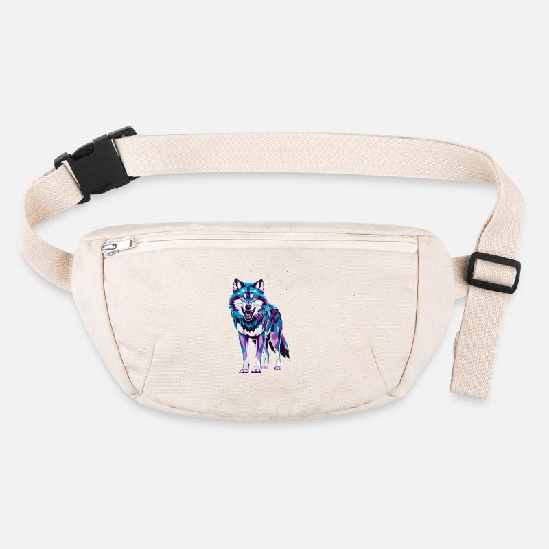 Low Poly Wolf - Geometric Art in Blue and Stanley/Stella recycled Hip Bag 