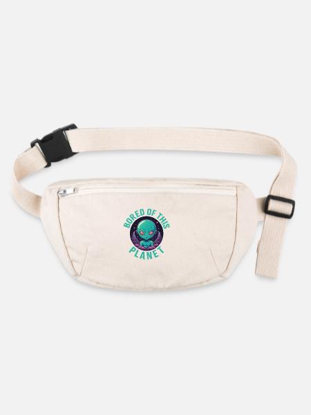 Gelangweilt von diesem Planeten. - Stanley/Stella recycelte Gürteltasche - Naturweiß - Vorne