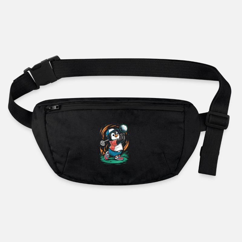 Cute Penguin Golfer Cartoon Stanley/Stella recycled Hip Bag 
