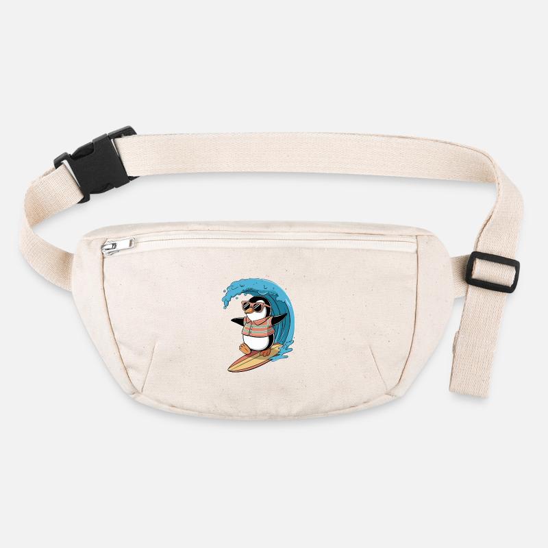 Surf de pingouin cool avec des lunettes de soleil Sac banane recyclé Stanley/Stella