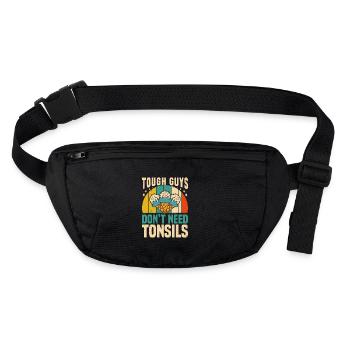 Guys don't need almonds! Tonsil surgery - Stanley/Stella recycled Hip Bag  - black - Front