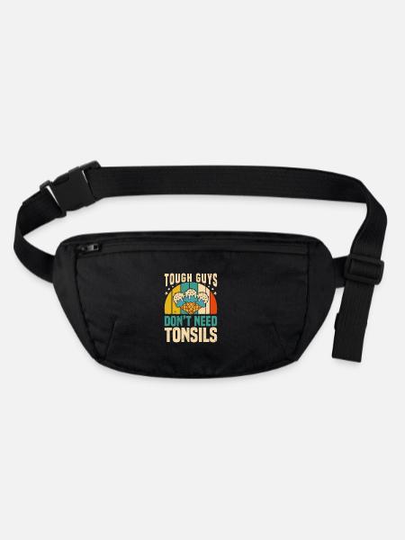Guys don't need almonds! Tonsil surgery - Stanley/Stella recycled Hip Bag  - black - Front