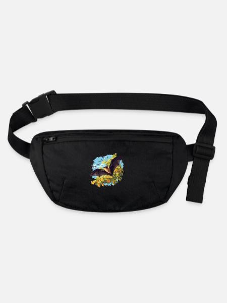 Bat Fledermäuse Fledermaus - Stanley/Stella recycelte Gürteltasche - Schwarz - Vorne