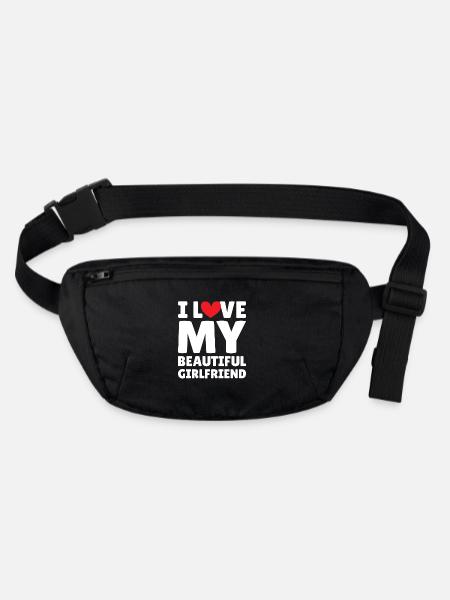Couples Amour Coeur Ami Idée Cadeau Relation - Sac banane recyclé Stanley/Stella - noir - Devant