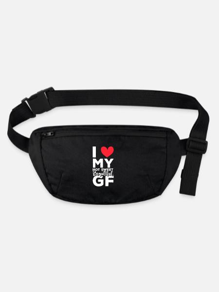 Couples Amour Coeur Ami Idée Cadeau Relation - Sac banane recyclé Stanley/Stella - noir - Devant