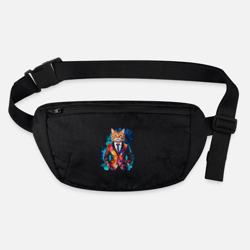 Costume de chat coloré drôle drôle animal design imprimer Sac banane recyclé Stanley/Stella