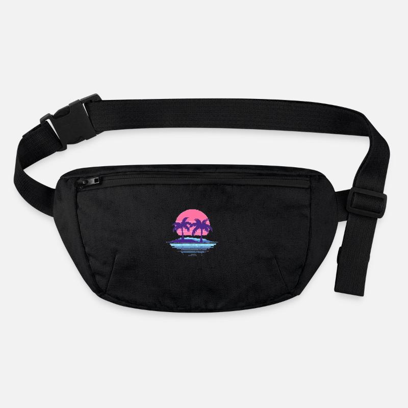 Vaporwave Synthwave Pixelart Palm Trees Retro 90s Stanley/Stella recycled Hip Bag 