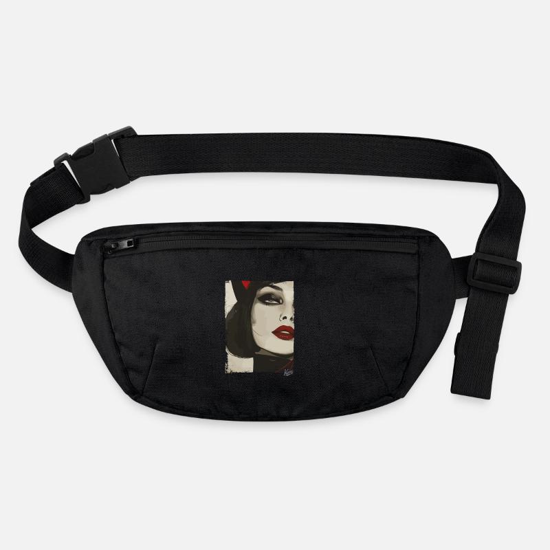 Fille chat vintage en costume noir Sac banane recyclé Stanley/Stella