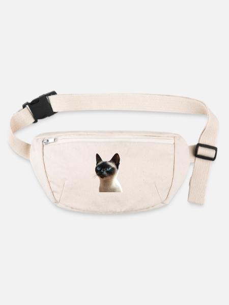 Siamkatze Siam Katze Siamese Cat Siamesen Katzen - Stanley/Stella recycelte Gürteltasche - Naturweiß - Vorne
