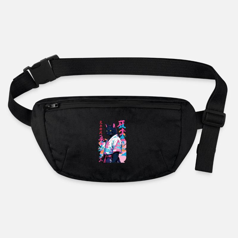 Chat Samouraï Vaporwave Esthétique Art Samouraï Sac banane recyclé Stanley/Stella