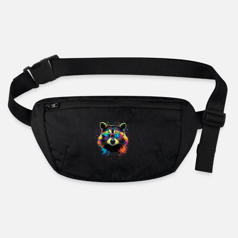 Waschbär Popart Bunt Regenbogen Raccoon Waschbären Stanley/Stella recycelte Gürteltasche