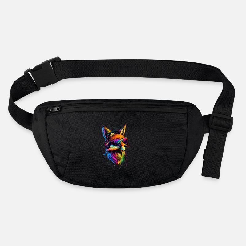 Fuchs DJ Kopfhörer Bunt Regenbogen Musik Füchse Stanley/Stella recycelte Gürteltasche