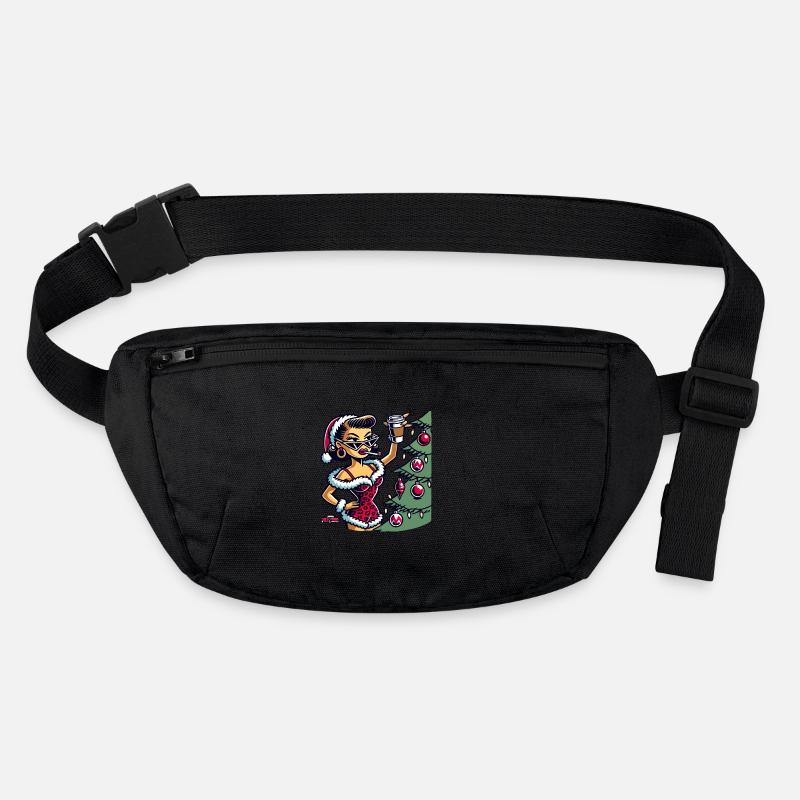 Motif de dessin animé pin-up de Noël Sac banane recyclé Stanley/Stella
