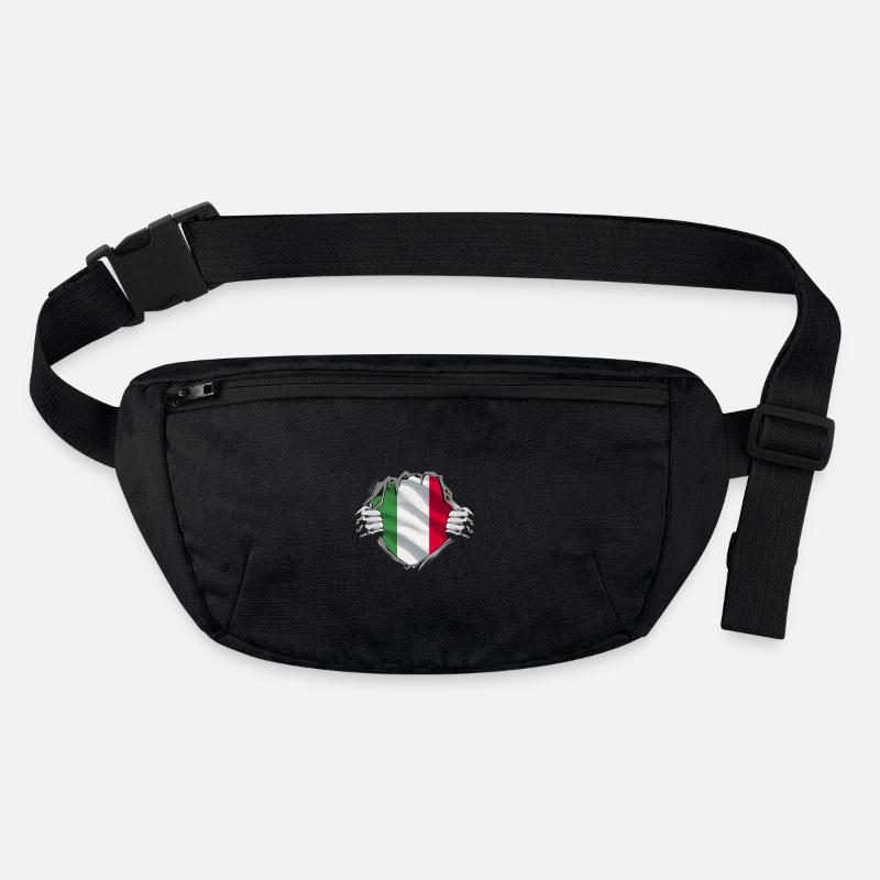 Drapeau italien à déchirer le cœur Sac banane recyclé Stanley/Stella