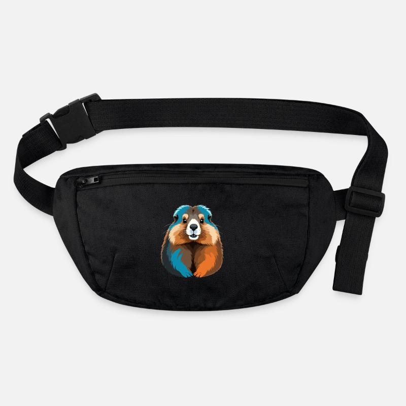 Art vectoriel de marmotte avec illustration aux couleurs vives Sac banane recyclé Stanley/Stella
