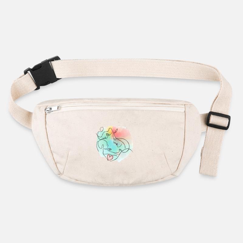 Mère, père, bébé - motif familial coloré Sac banane recyclé Stanley/Stella