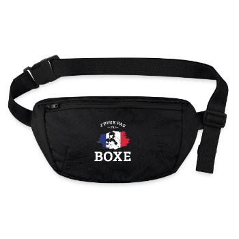 Boxen Ich kann nicht Boxen Boxen Frankreich - Stanley/Stella recycelte Gürteltasche - Schwarz - Vorne