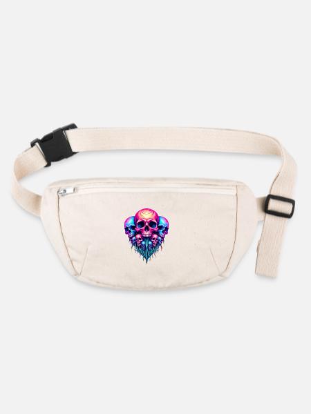 Psychedelic skull - Stanley/Stella recycled Hip Bag  - natural - Front