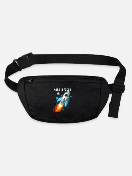 FUSÉE MARS EN LIGNE DE MIRE - Sac banane recyclé Stanley/Stella - noir - Devant