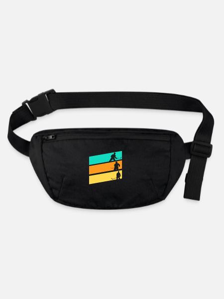 Eishockeyspieler Eishockey - Stanley/Stella recycelte Gürteltasche - Schwarz - Vorne