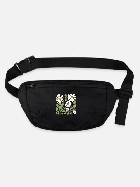 Gänseblümchen Blume Boho Blumen - Stanley/Stella recycelte Gürteltasche - Schwarz - Vorne