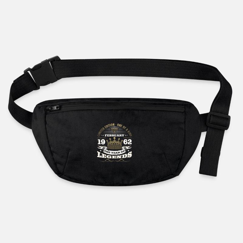 63rd Birthday Gift Husband Original February 1962 Stanley/Stella recycled Hip Bag 