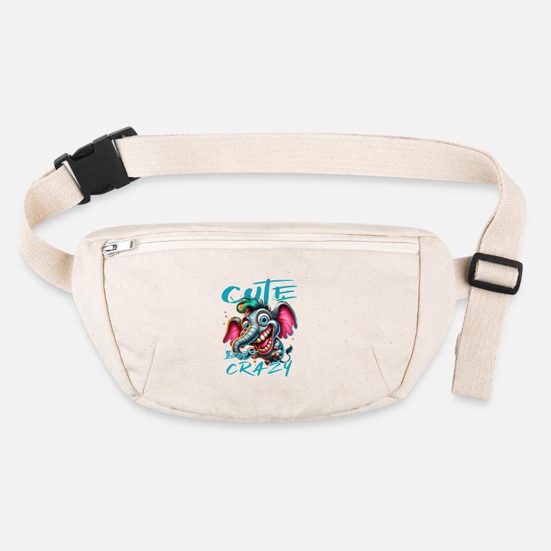 Cute but Crazy Elephant Comic Style Stanley/Stella recycled Hip Bag 