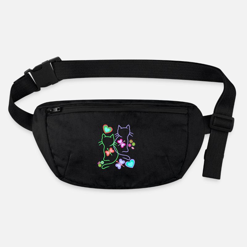 Spring Summer Retro Cats Cat Kids 80s Stanley/Stella recycled Hip Bag 