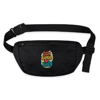 I love Cologne – Three words, one feeling. - Stanley/Stella recycled Hip Bag  - black - Front