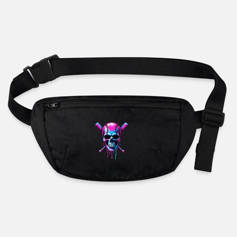 Baseball Skull Baseball Bat Stanley/Stella recycled Hip Bag 