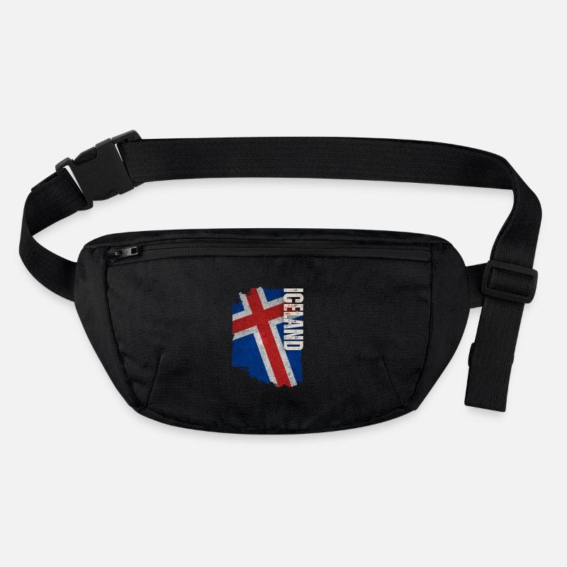 Drapeau vertical de l’Islande, j’aime l’Islande Sac banane recyclé Stanley/Stella