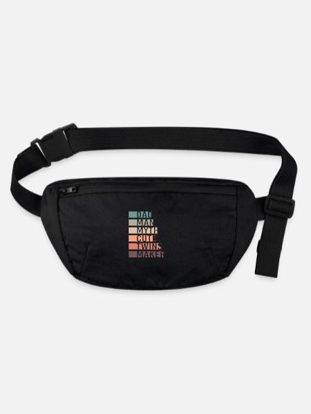 twin dad twins father - Stanley/Stella recycled Hip Bag  - black - Front