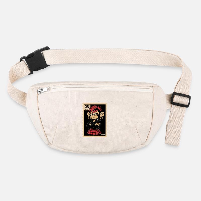 Punk Affe Mädchen im Briefmarken Look Stanley/Stella recycelte Gürteltasche