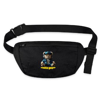 Drôle d’ours en peluche Gangsta sensible - Sac banane recyclé Stanley/Stella - noir - Devant
