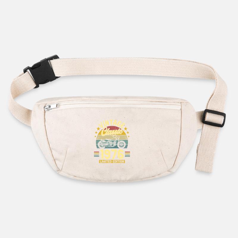 1976 Biker 50th Birthday Man Stanley/Stella recycled Hip Bag 