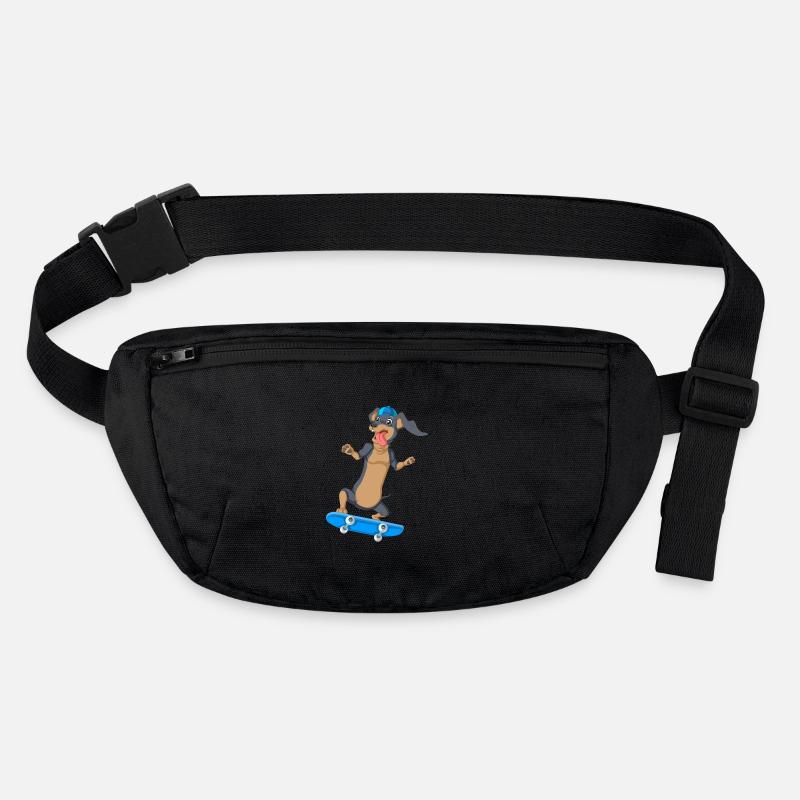 Dachshund Skateboarding Tee Stanley/Stella recycled Hip Bag 