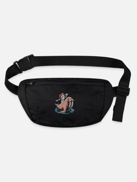 Skelettcowboy auf Walross - Stanley/Stella recycelte Gürteltasche - Schwarz - Vorne