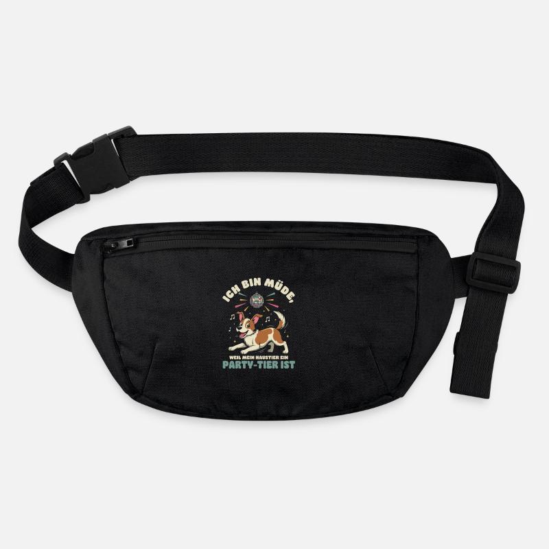 ich bin müde - Hundebesitzer Partyhund Hund  Stanley/Stella recycelte Gürteltasche