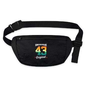 43 Geburtstag - Stanley/Stella recycelte Gürteltasche - Schwarz - Vorne