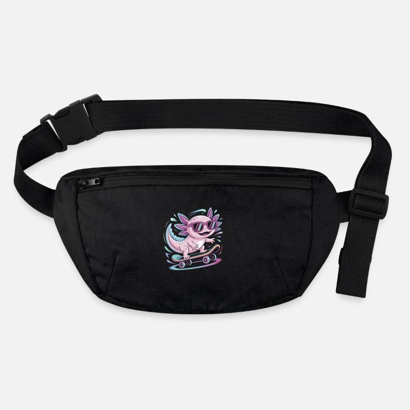 Pink Axolotl Skater with Sunglasses Stanley/Stella recycled Hip Bag 