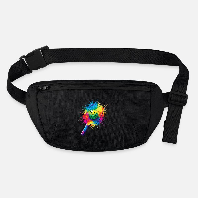Pickleball Splash Art - Racket & Colored Ball Stanley/Stella recycled Hip Bag 