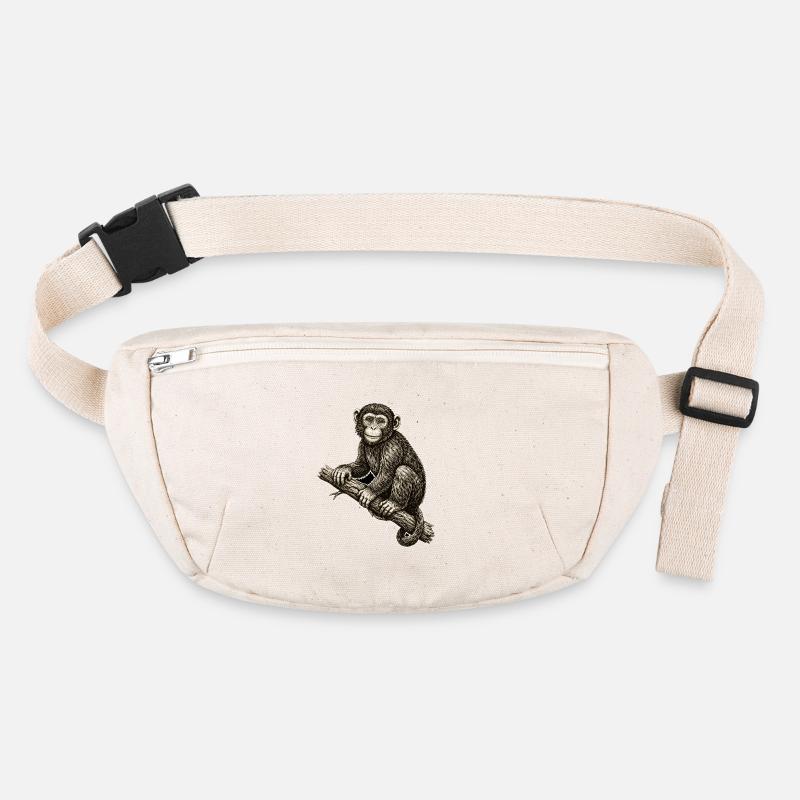 Affe Illustration im Vintage-Stil Stanley/Stella recycelte Gürteltasche