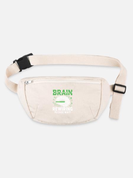 Gehirn-Neustart Bitte Warten - Stanley/Stella recycelte Gürteltasche - Naturweiß - Vorne