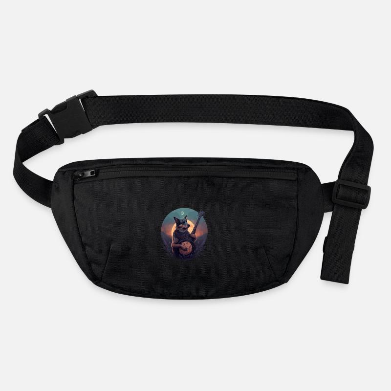 Banjo spielt Hund Stanley/Stella recycelte Gürteltasche